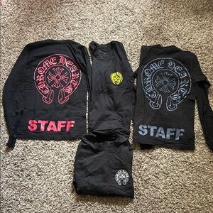 Chrome Hearts Staff Unisex Black Long Sleeve Shirts